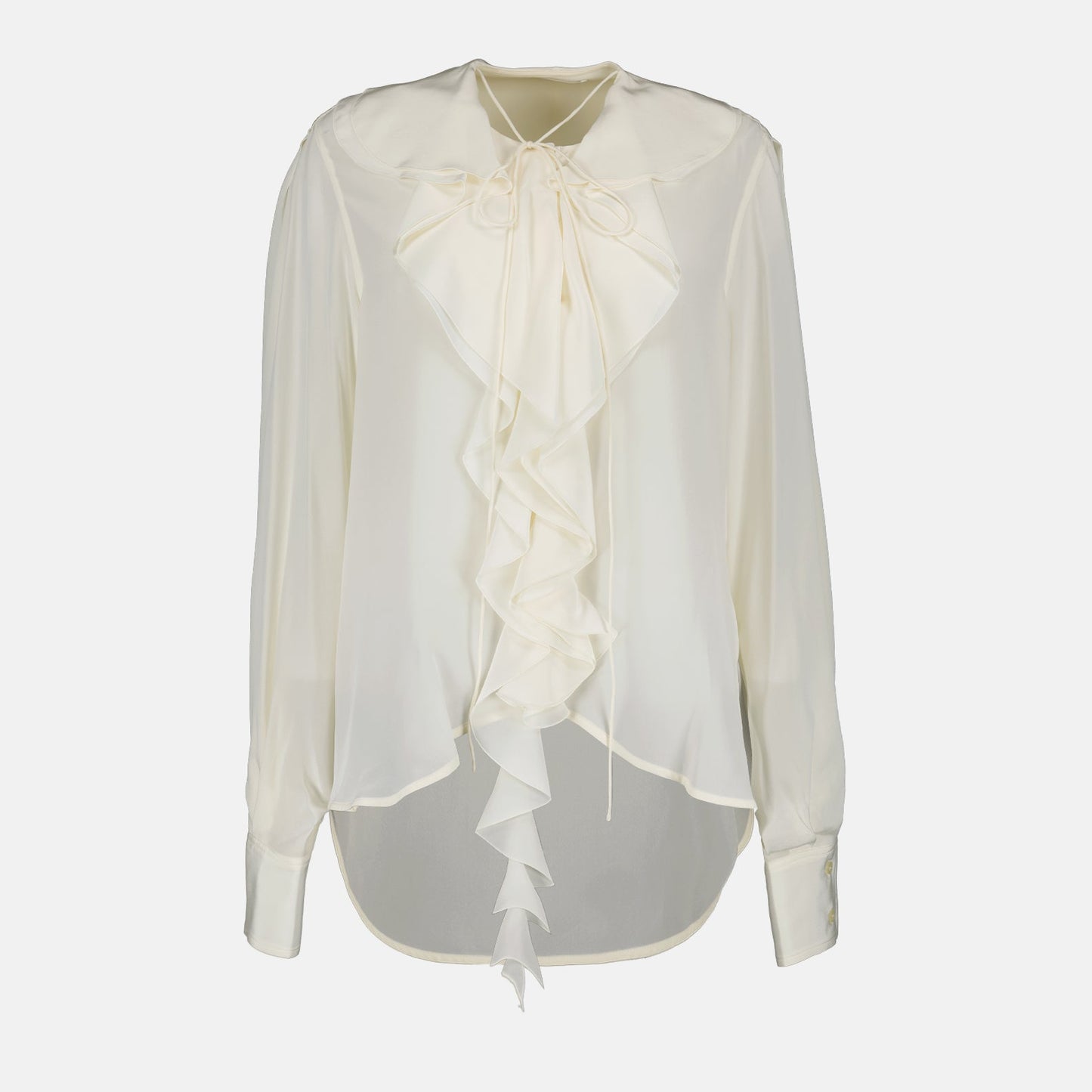 Victoria Beckham Blouse, Romantic Beige Blouse, Luxury Women’s Tops, Elegant Women’s Blouse, Designer Fashion