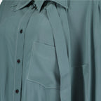 ラインドブルーブラウス