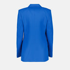 Victoria Beckham blazer, luxury women's blazer, long blue blazer, designer fashion, women's tailored blazer