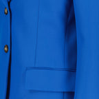Victoria Beckham blazer, luxury women's blazer, long blue blazer, designer fashion, women's tailored blazer