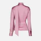 luxury blouse, Victoria Beckham blouse, pink scarf blouse, elegant women's top, designer fashion