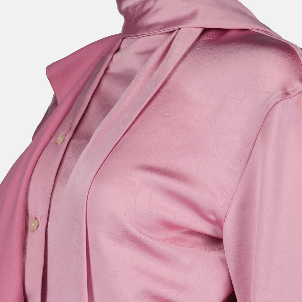 luxury blouse, Victoria Beckham blouse, pink scarf blouse, elegant women's top, designer fashion