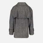 Victoria Beckham coat, luxury wool coat, gray wool coat, women's designer coat, high-end women's outerwear