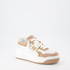 Valentino Garavani, luxury sneakers, One Stud XL, beige-white sneakers, designer footwear