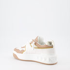 Valentino Garavani, luxury sneakers, One Stud XL, beige-white sneakers, designer footwear