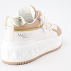 Valentino Garavani, luxury sneakers, One Stud XL, beige-white sneakers, designer footwear
