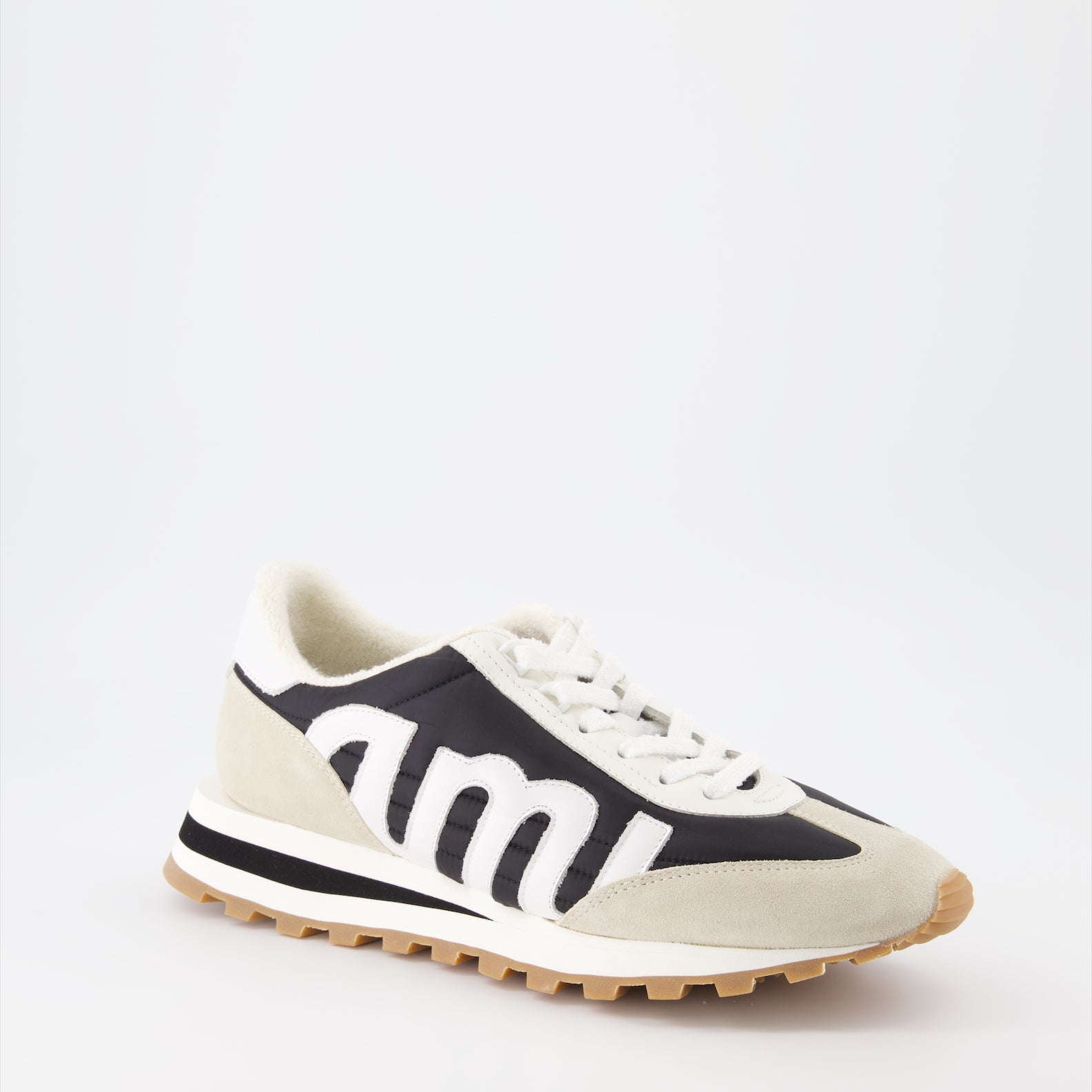 AMI Paris sneakers, unisex luxury sneakers, nylon sneakers, high-end footwear, contemporary fashion