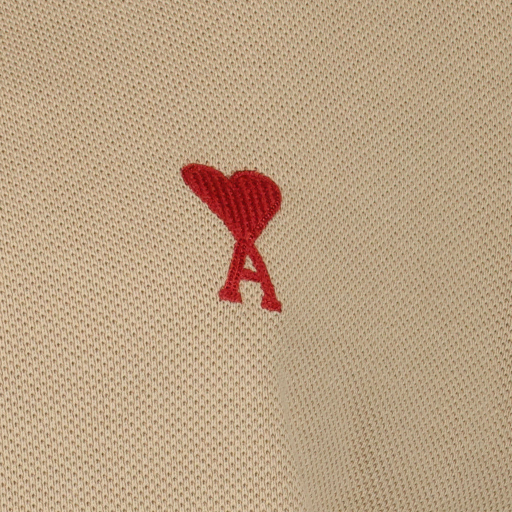 Beige polo, AMI Paris, unisex fashion, Ami de Coeur, luxury clothing