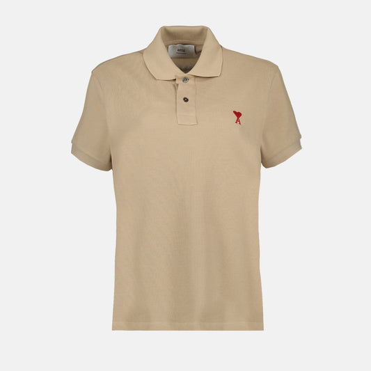 Beige polo, AMI Paris, unisex fashion, Ami de Coeur, luxury clothing