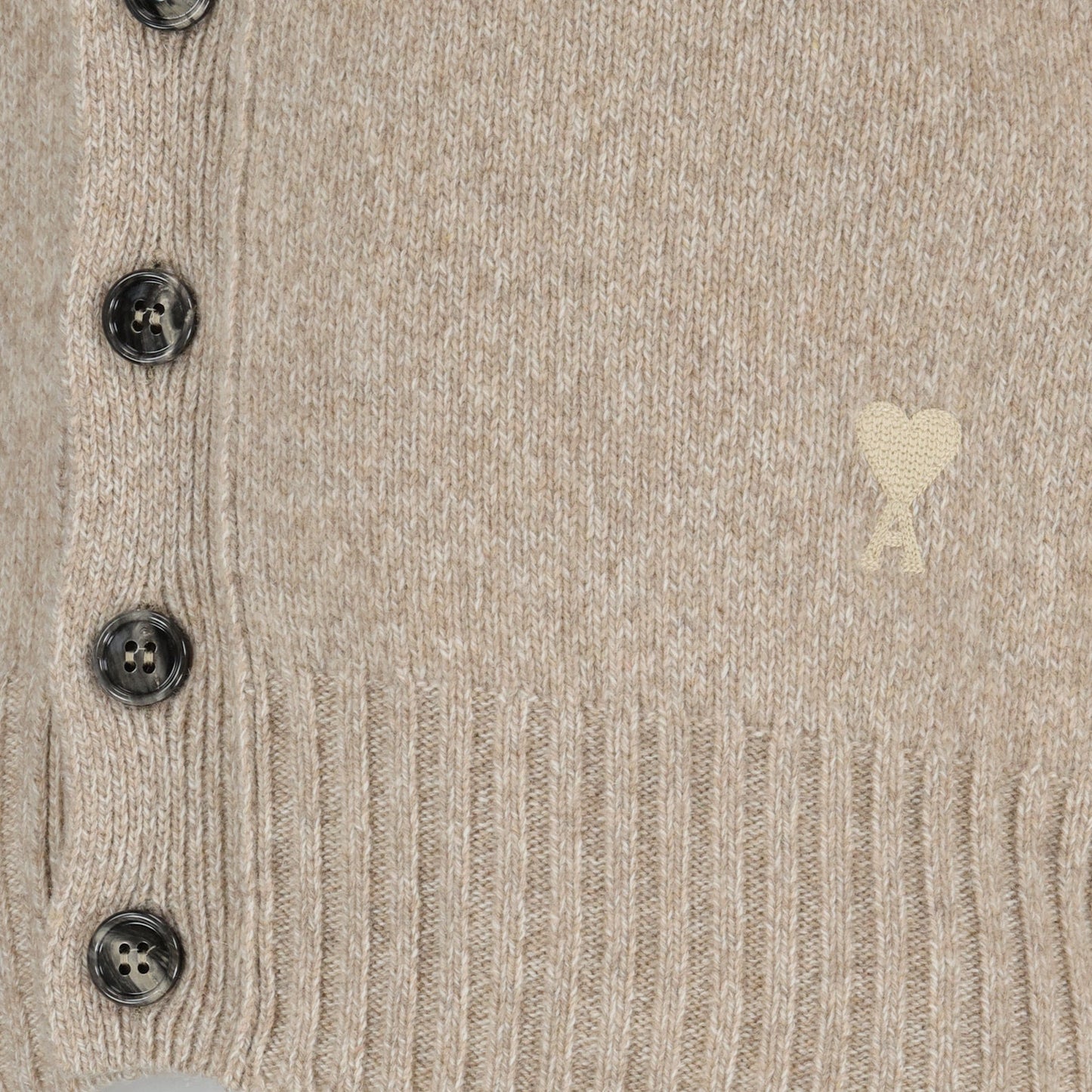 AMI Paris, beige cardigan, luxury women's cardigan, Ami de Coeur, high-end knitwear