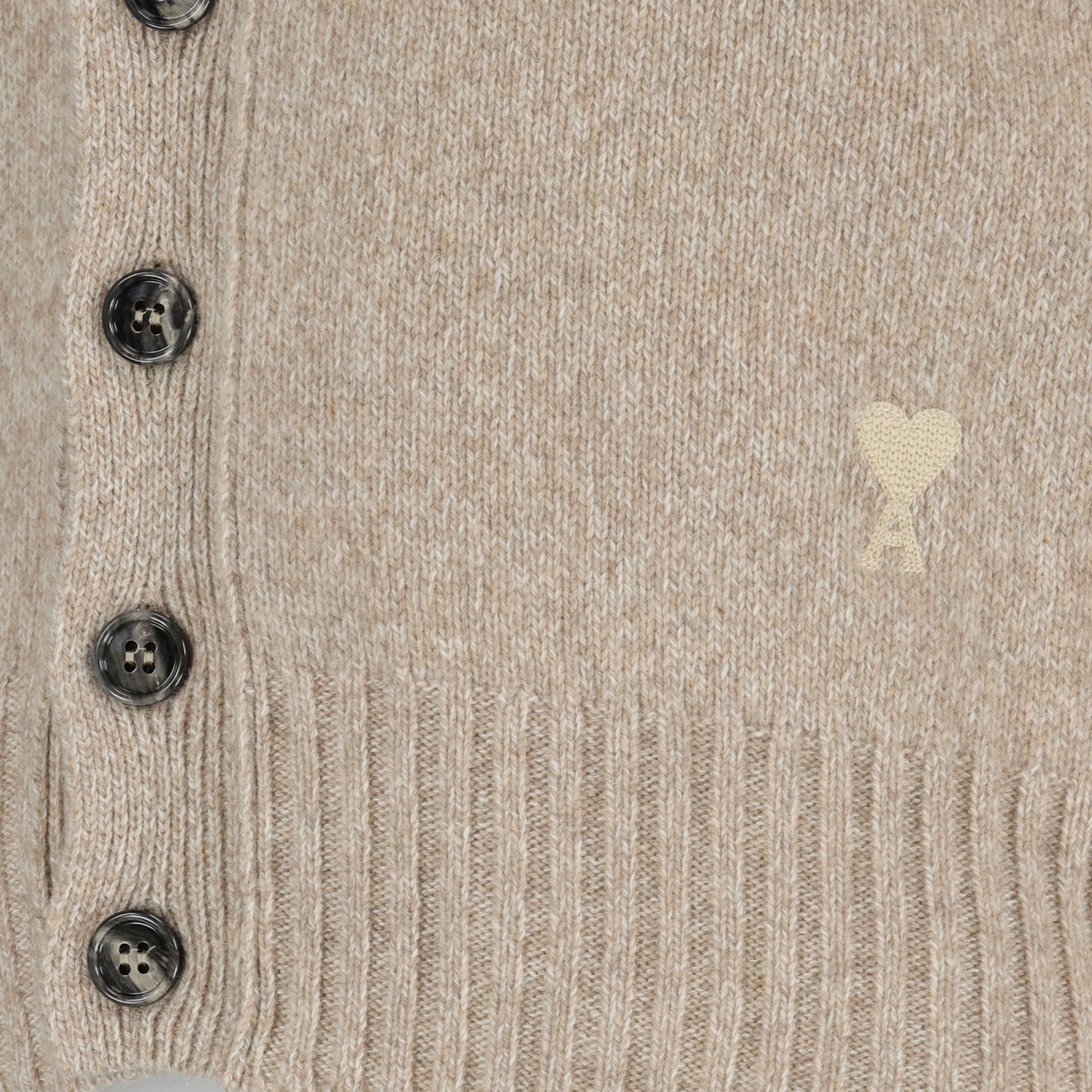 AMI Paris, beige cardigan, luxury women's cardigan, Ami de Coeur, high-end knitwear