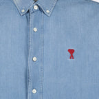 AMI Paris, denim shirt, luxury fashion, Ami de Coeur, refined menswear