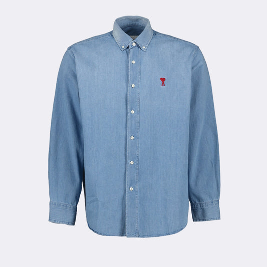 AMI Paris, denim shirt, luxury fashion, Ami de Coeur, refined menswear