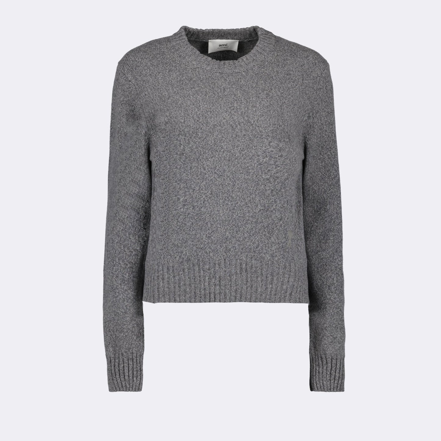 AMI Paris, Ami de Coeur sweater, luxury women's fashion, high-end clothing, grey sweater