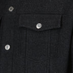 grey wool jacket, AMI Paris, luxury outerwear, designer jacket, elegant wool coat