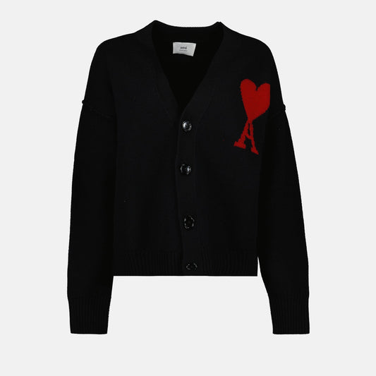 AMI Paris, unisex cardigan, black cardigan, luxury fashion, Ami de Coeur