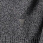 Gray Ami de Coeur Cardigan, AMI Paris, luxury men's knitwear, designer cardigan, elegant men's apparel