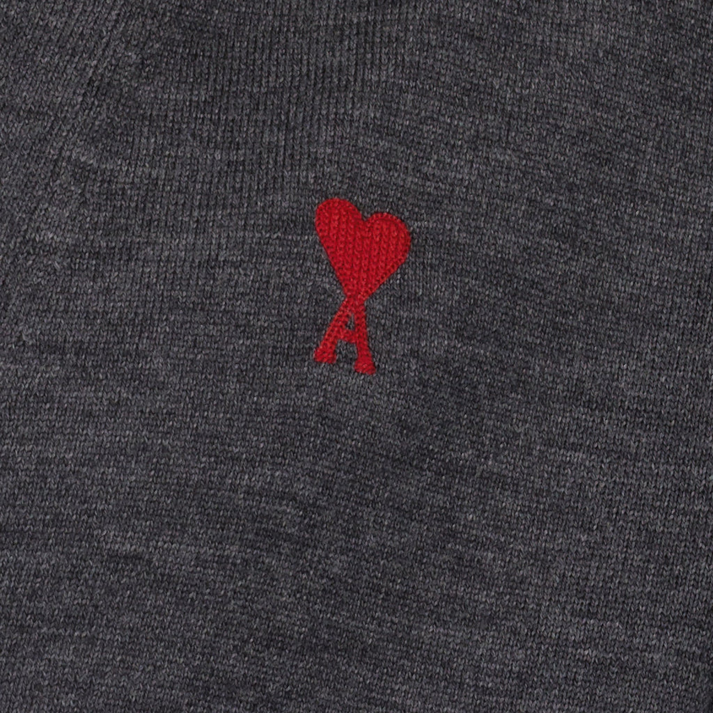 Ami de Coeur, AMI Paris, Grey Cardigan, Men's Luxury Cardigan, Designer Men's Wear