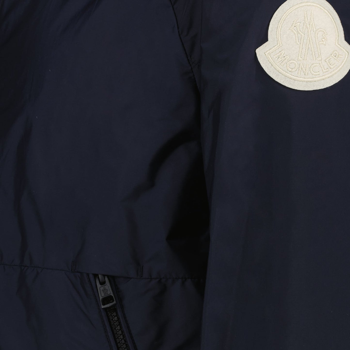 luxury windbreaker, navy blue jacket, Moncler, men's fashion, high-end outerwear