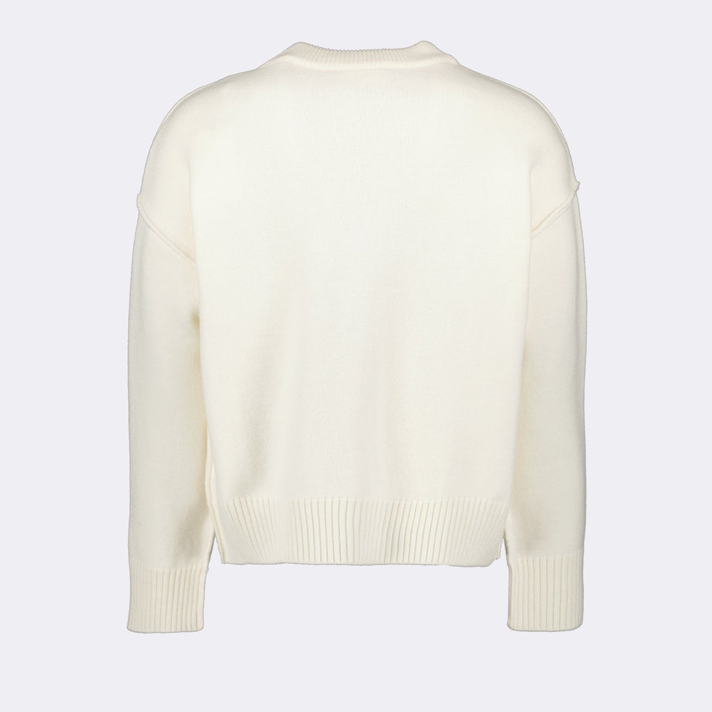 unisex cardigan, wool knitwear, V-neck cardigan, Ami de Coeur, button closure cardigan