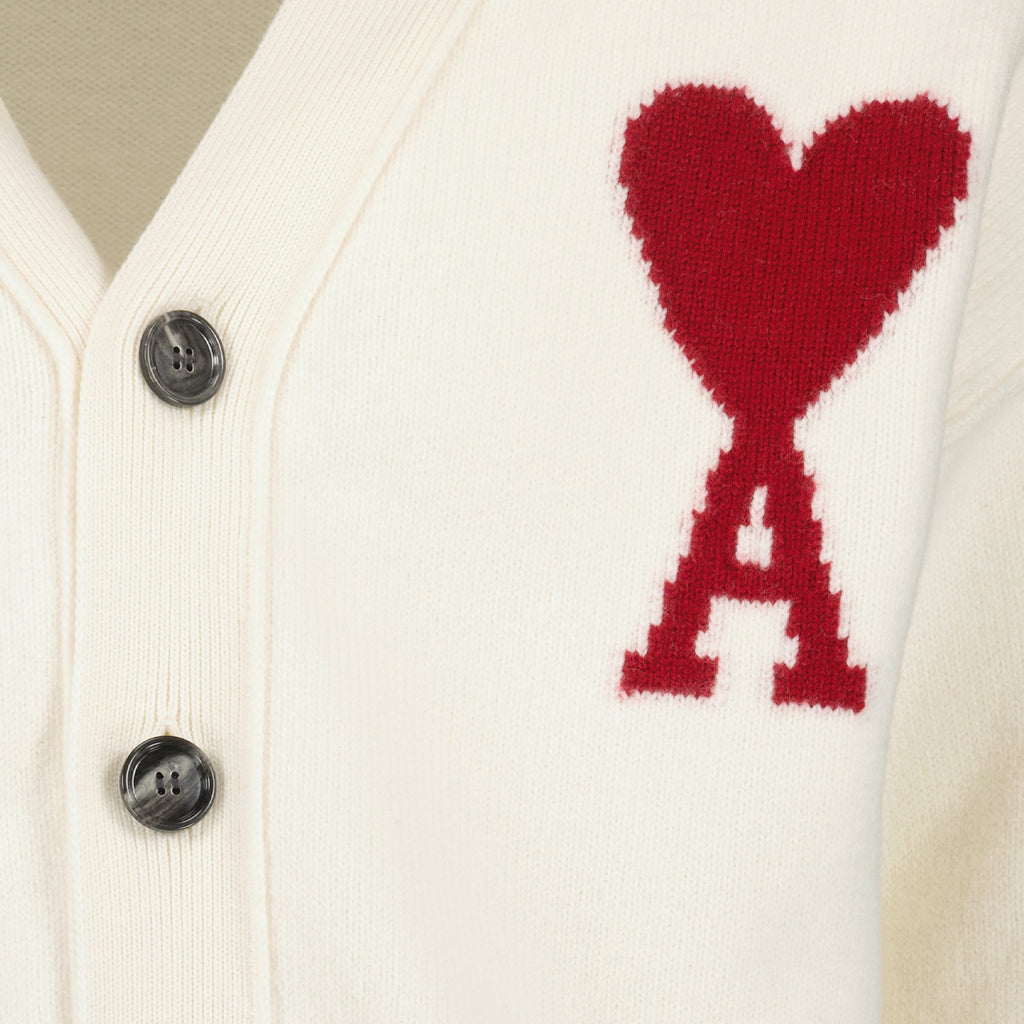 unisex cardigan, wool knitwear, V-neck cardigan, Ami de Coeur, button closure cardigan