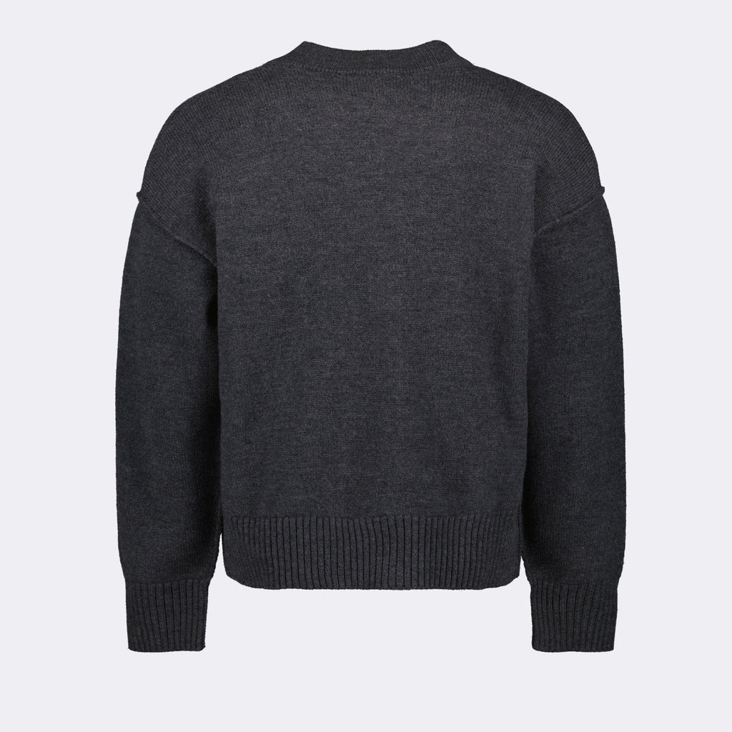 Ami de Coeur cardigan, grey cardigan, wool cardigan, V-neck cardigan, unisex fashion