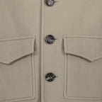 AMI Paris, Wool Jacket, Beige Men's Jacket, Luxury Men's Fashion, High-End Men's Clothing