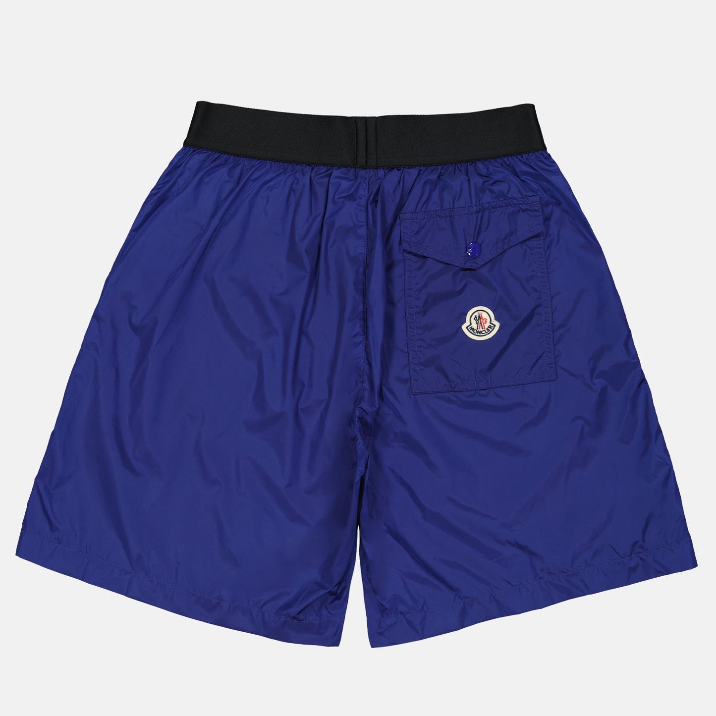 Moncler swim shorts, luxury swimwear, men's swim shorts, designer beachwear, high-end swim shorts