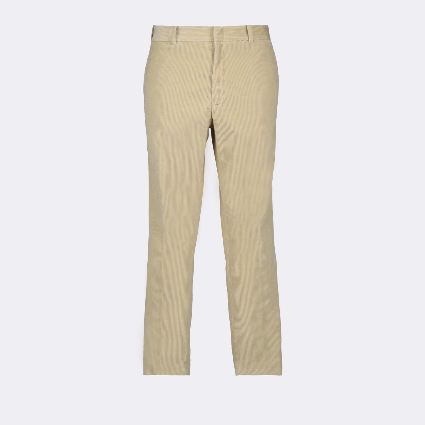 beige corduroy trousers, Moncler trousers, luxury menswear, high-end pants, elegant trousers