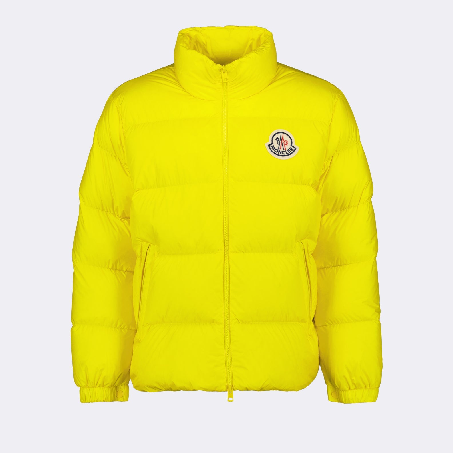 Moncler, Yellow Down Jacket, Luxury Outerwear, Designer Jacket, High-End Fashion