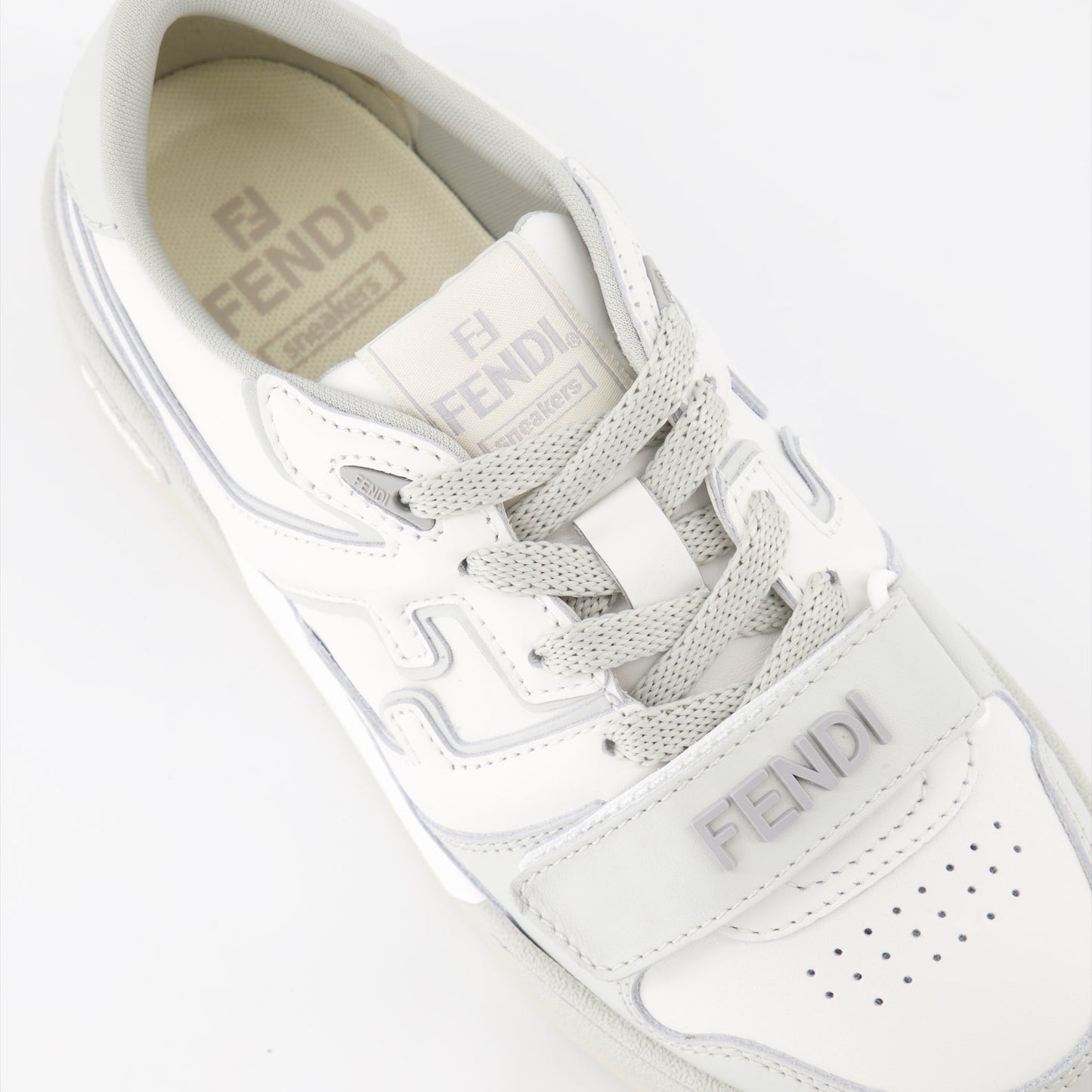 Fendi Match sneakers, luxury women's sneakers, white-grey sneakers, designer footwear, Fendi women's shoes