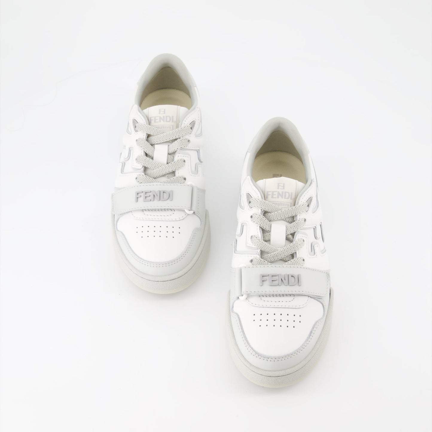 Fendi Match sneakers, luxury women's sneakers, white-grey sneakers, designer footwear, Fendi women's shoes