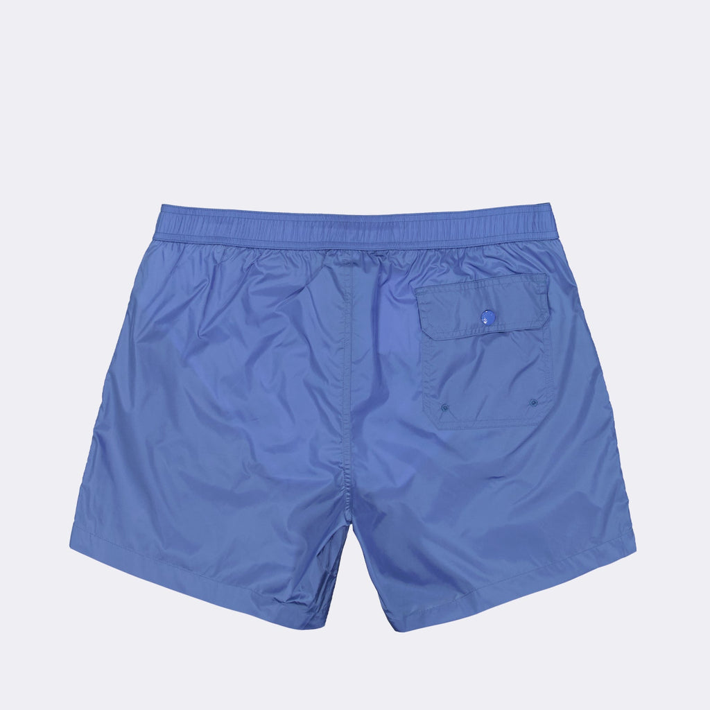 swim shorts, luxury swimwear, tricolor band, Moncler shorts, designer beachwear