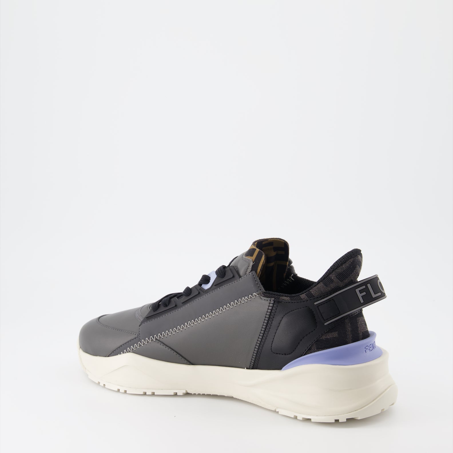 Fendi sneakers, grey leather sneakers, luxury men's footwear, designer sneakers, Fendi Flow