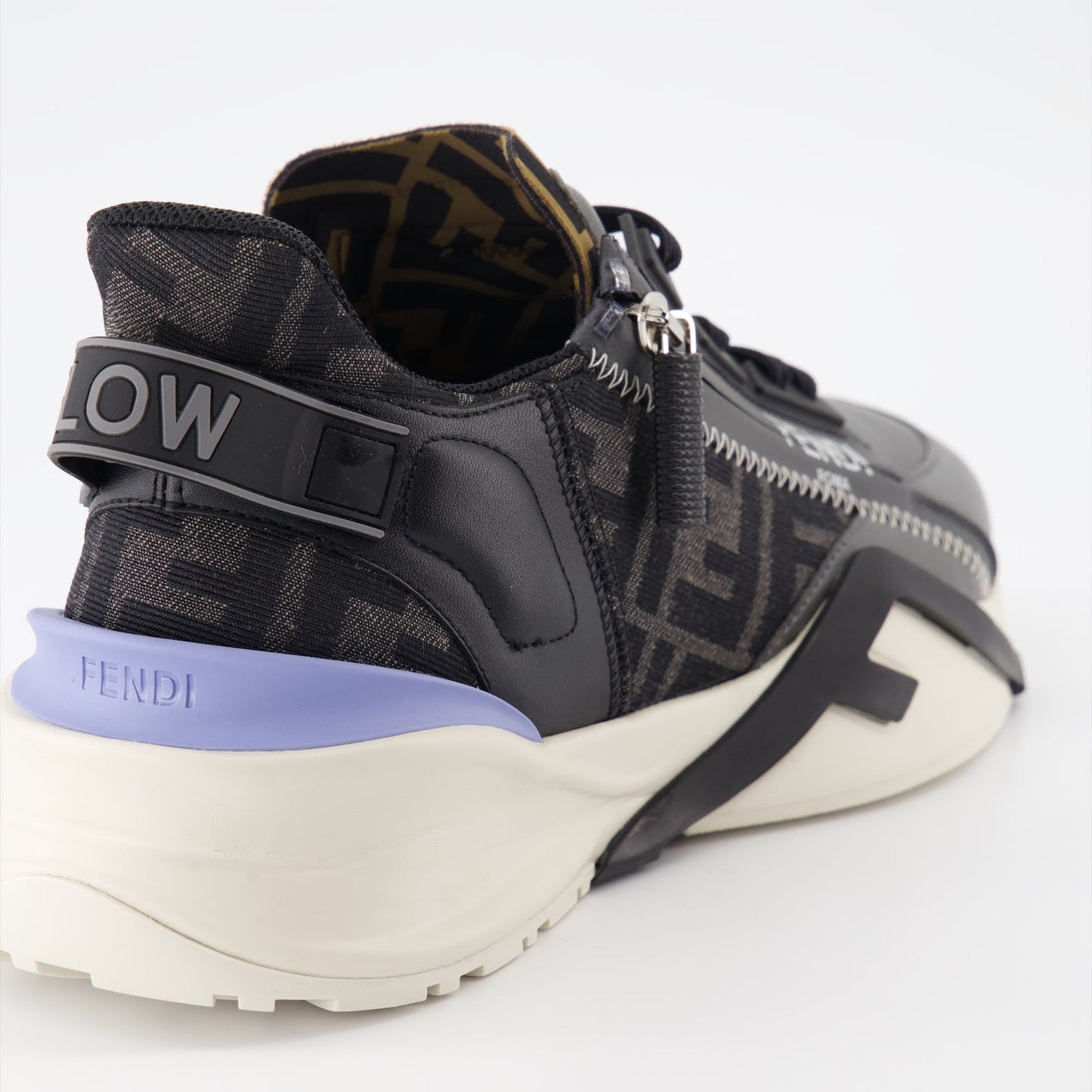 Fendi sneakers, grey leather sneakers, luxury men's footwear, designer sneakers, Fendi Flow