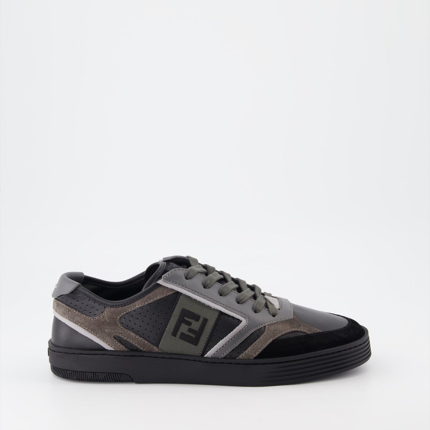 Fendi sneakers, black leather sneakers, luxury men’s footwear, designer sneakers, high-end sneakers