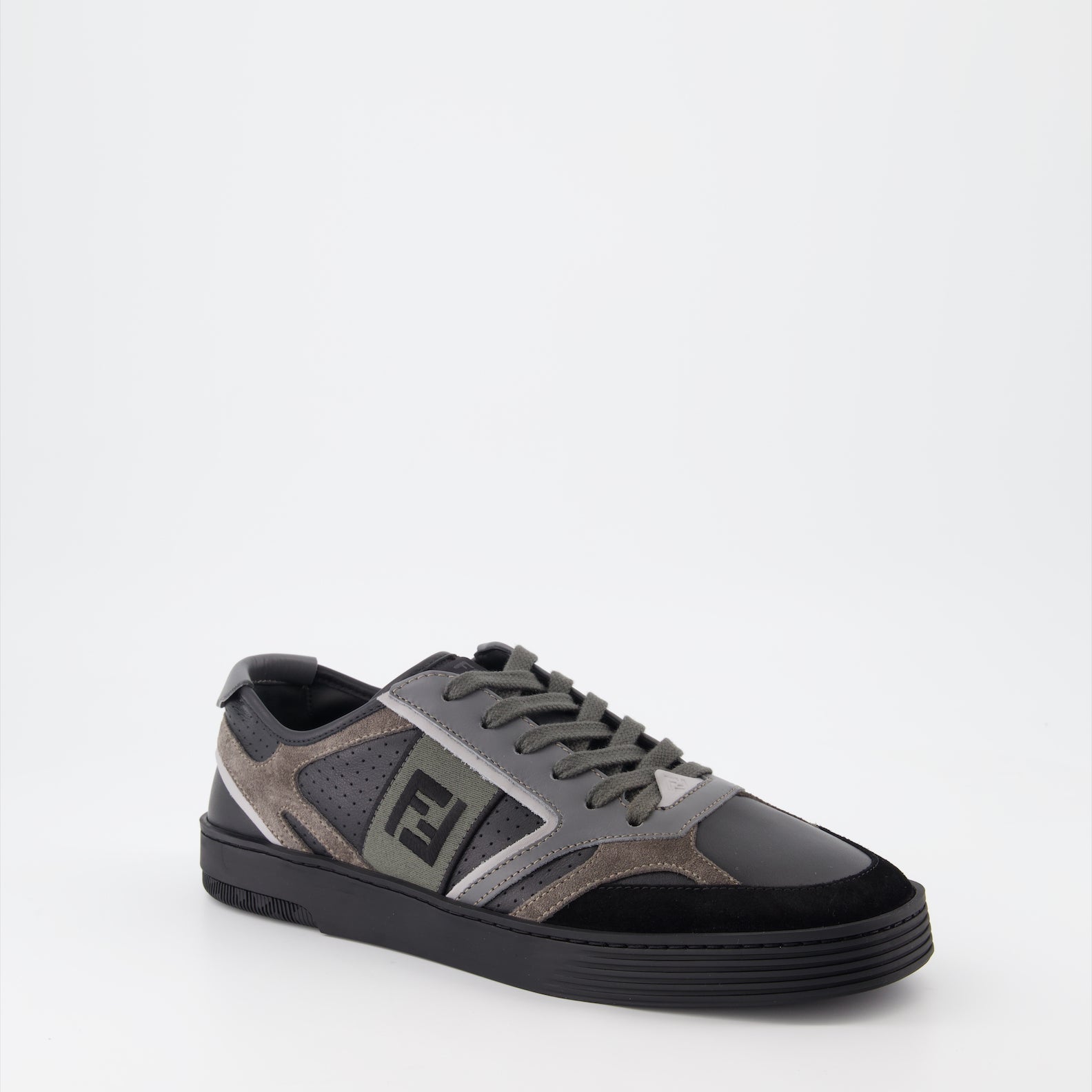 Fendi sneakers, black leather sneakers, luxury men’s footwear, designer sneakers, high-end sneakers