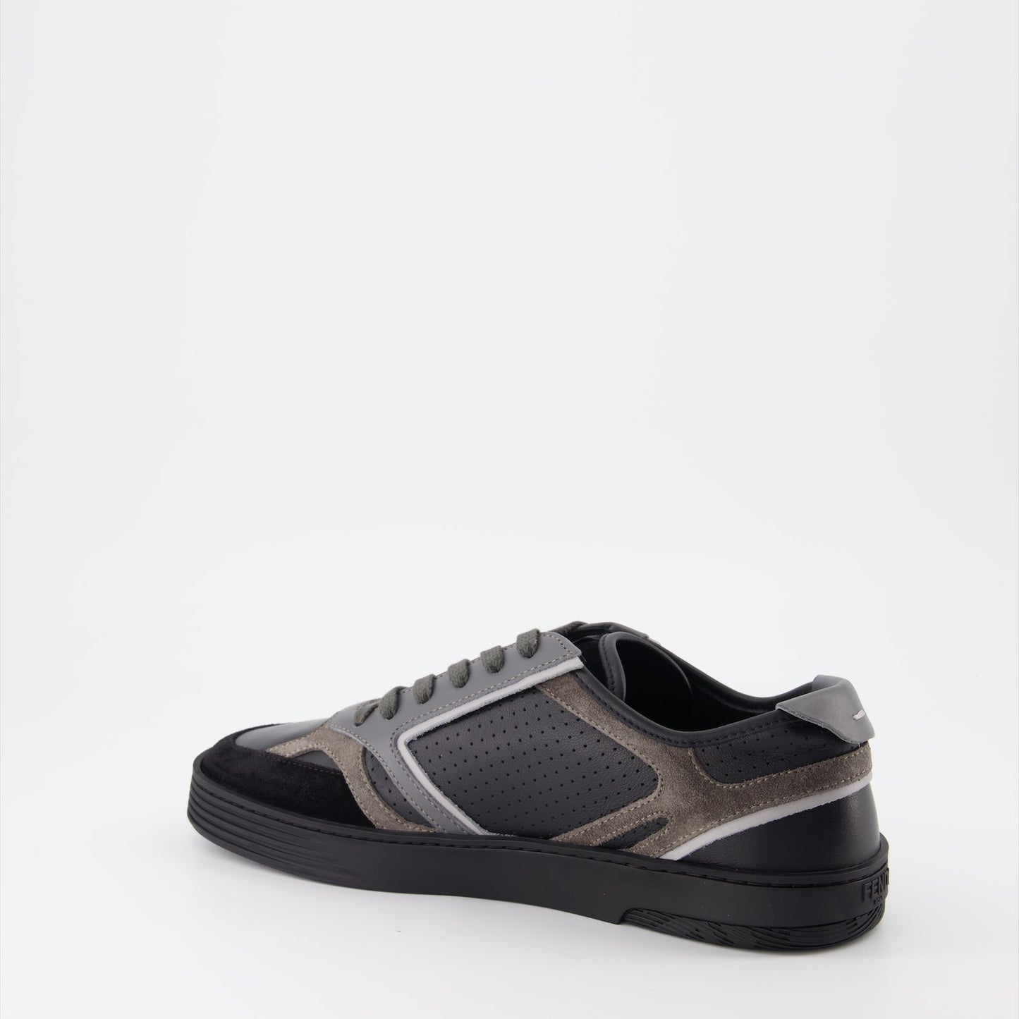 Fendi sneakers, black leather sneakers, luxury men’s footwear, designer sneakers, high-end sneakers