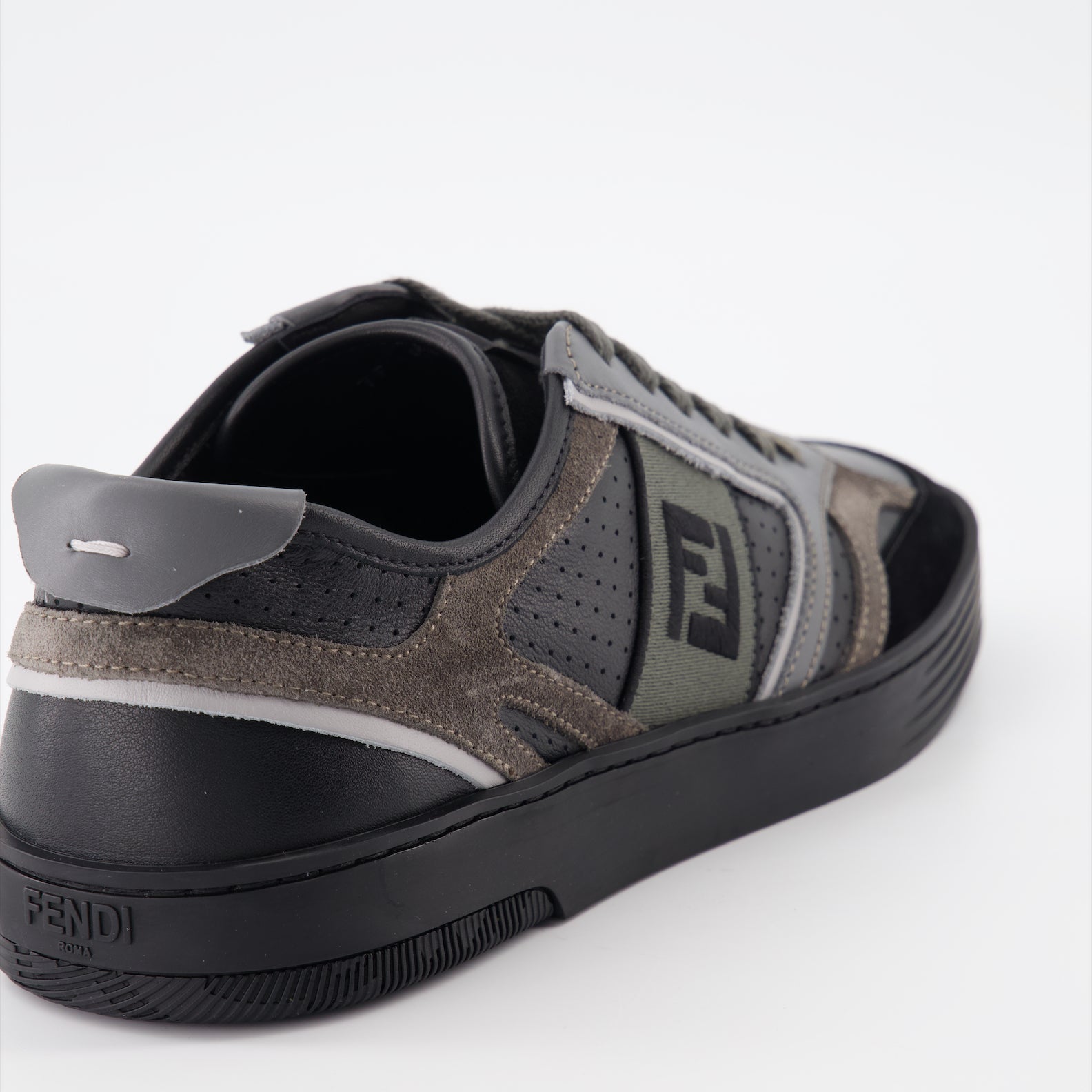 Fendi sneakers, black leather sneakers, luxury men’s footwear, designer sneakers, high-end sneakers