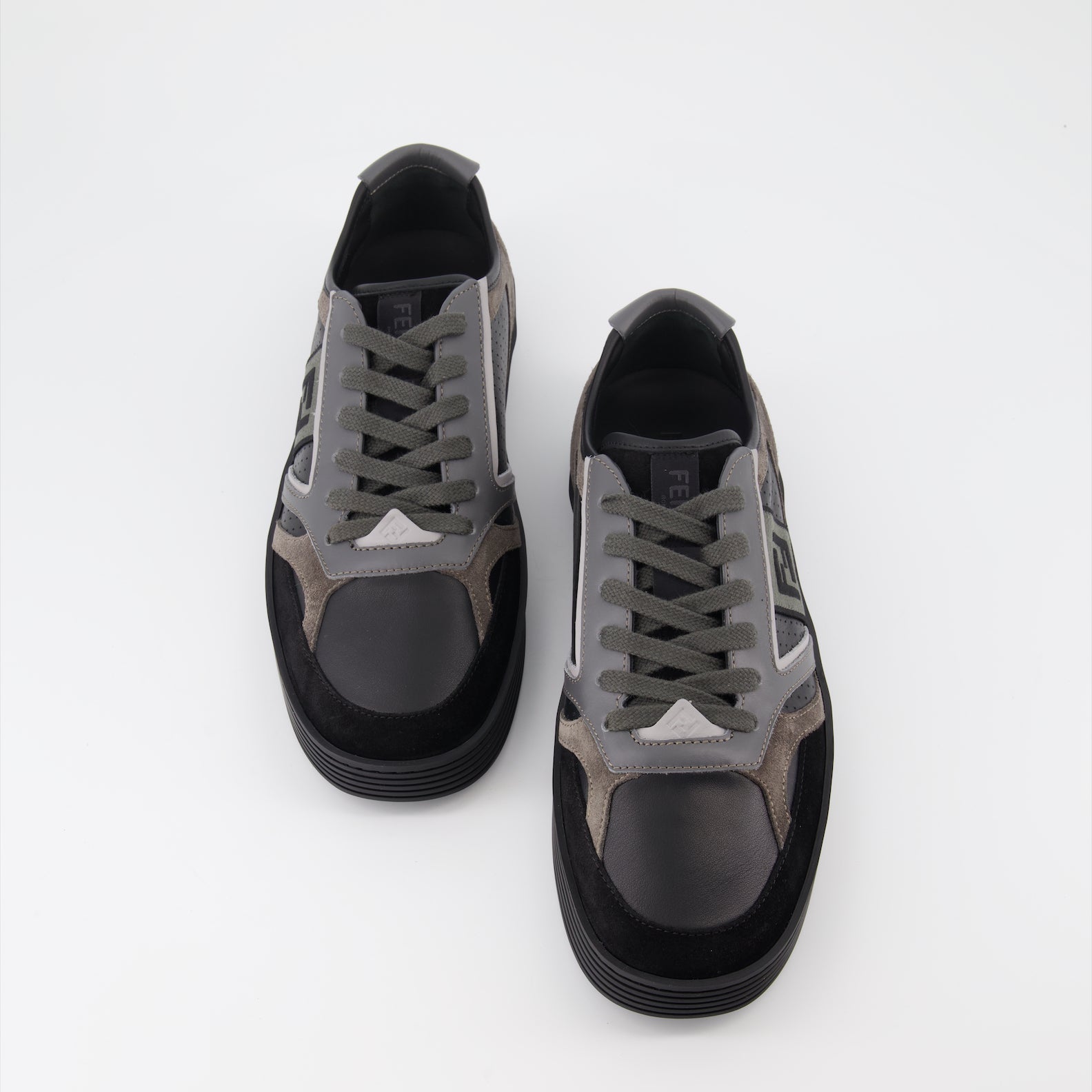 Fendi sneakers, black leather sneakers, luxury men’s footwear, designer sneakers, high-end sneakers