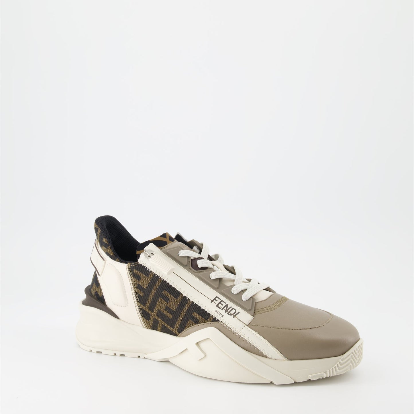 Fendi sneakers, luxury men's shoes, beige sneakers, Fendi Flow, stylish men's footwear