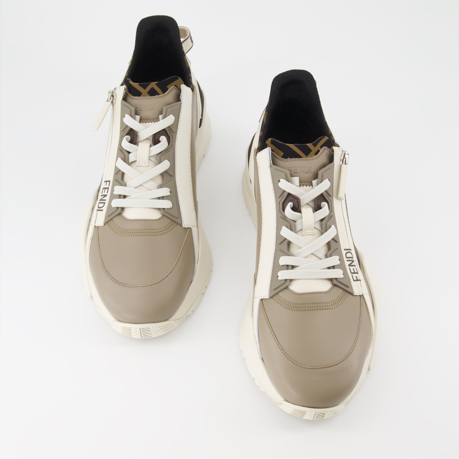 Fendi sneakers, luxury men's shoes, beige sneakers, Fendi Flow, stylish men's footwear