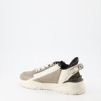 Fendi Flow, Beige Sneakers, FF Print, Treaded Sole, Modern Footwear