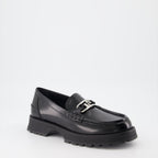 Fendi moccasins, luxury leather shoes, men's black moccasins, designer footwear, Fendi O'Lock
