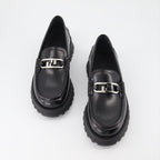 Fendi moccasins, luxury leather shoes, men's black moccasins, designer footwear, Fendi O'Lock
