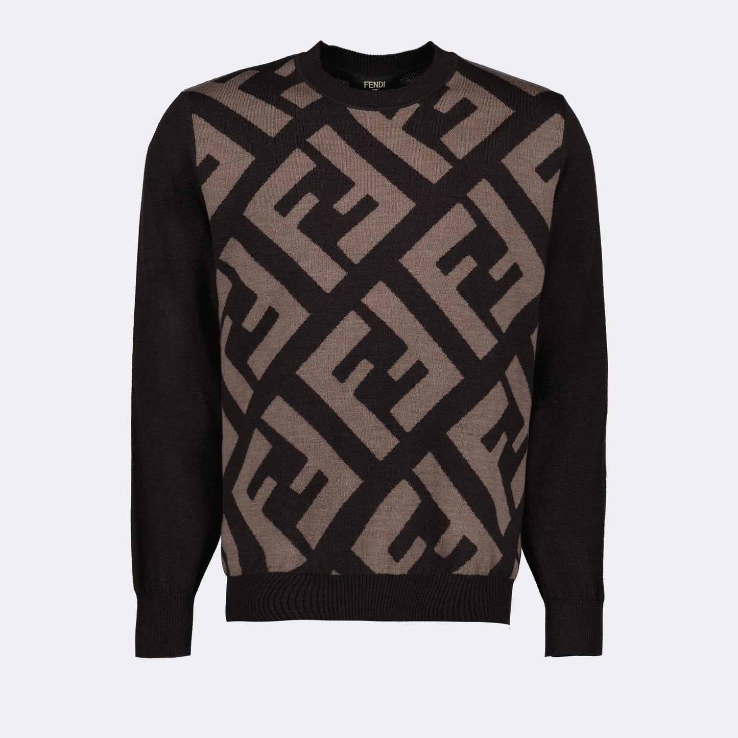 Fendi, Brown FF Sweater, Men's Luxury Sweater, Designer Sweater, High-end Men's Fashion