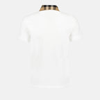 Burberry Polo, men's luxury polo, white polo men, check collar polo, Burberry fashion