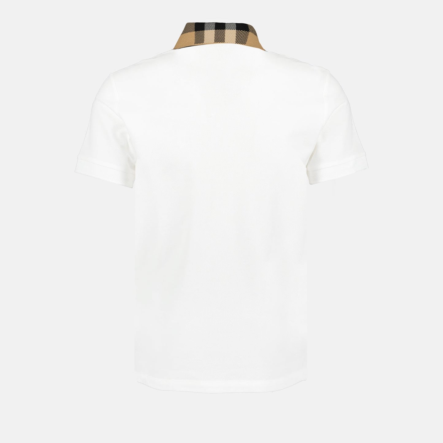 Burberry Polo, men's luxury polo, white polo men, check collar polo, Burberry fashion