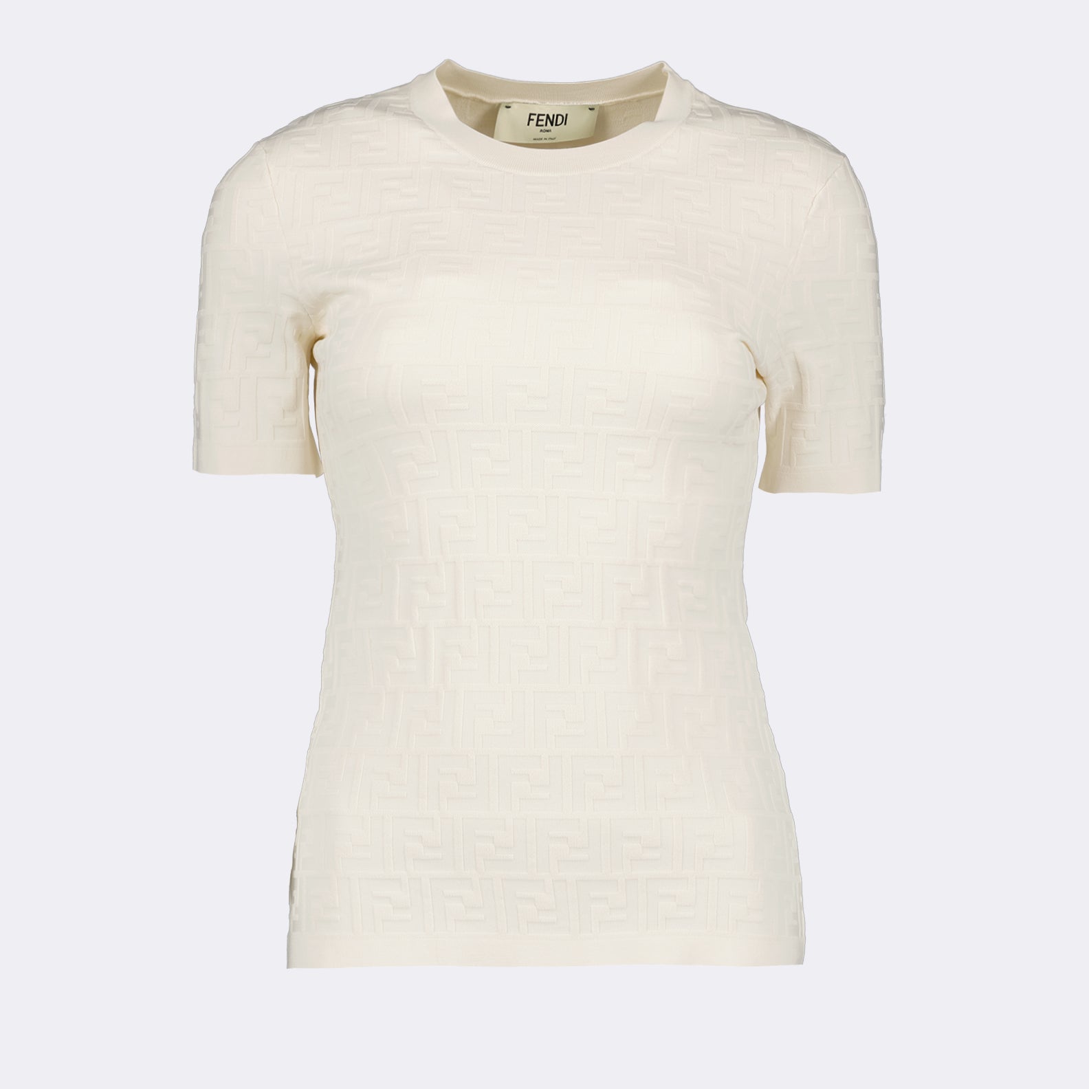 Fendi women’s T-shirt, FF viscose T-shirt, luxury fashion, high-end clothing, elegant women’s top