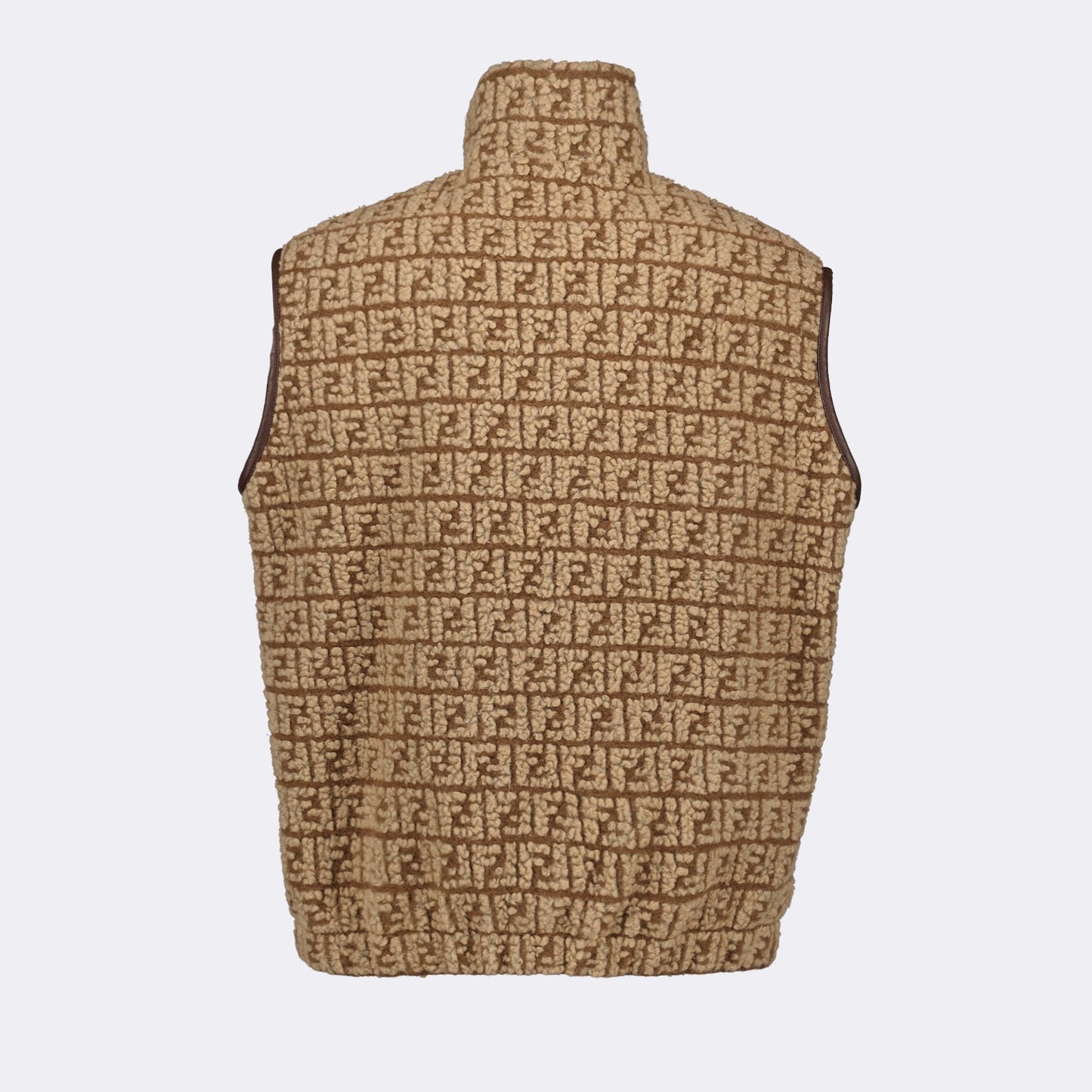 Fendi sleeveless jacket, luxury men's vest, teddy fabric jacket, high-end fashion, men's designer outerwear